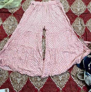 Pink Printed Kurta with Embellished Neckline