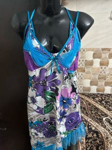 Vibrant Floral Print Mini Dress