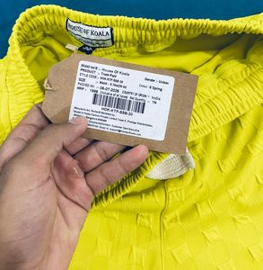 House of Koala Neon Yellow Textured Casual Joggers
