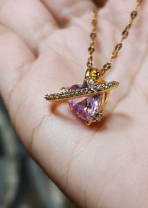 Anti Tarnish Heart Ring Necklace