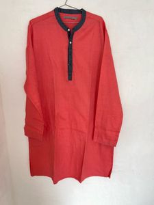 Ode by House of Pataudi Coral Pink Kurta XL