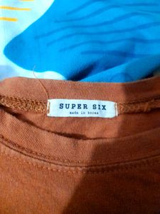 Brown SUPER SIX T Shirt