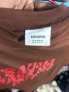 Brown Cropped T-Shirt