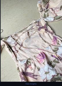 H&amp;M floral Print Off-Shoulder Dress