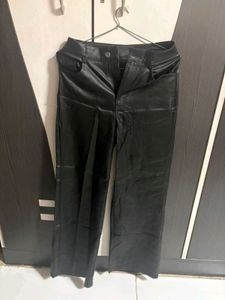 Chic Black Faux Leather Pants