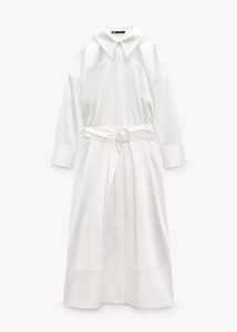 Zara Satin Belted Dress