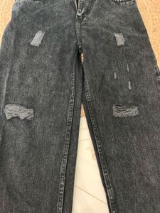 Women's Distressed Wide-Leg Jeans
