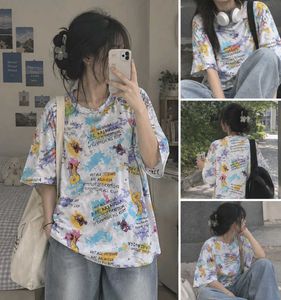 Cute Graphic Print Oversized T-Shirt