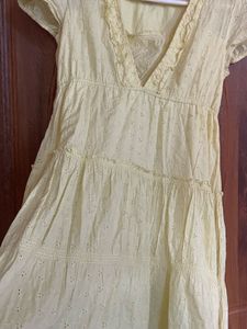 Chic Yellow Tiered Dress