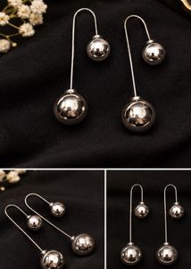 Elegant Silver Ball Drop Earrings