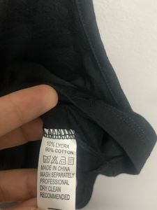 Stylish Black Crop Top with Typography Straps