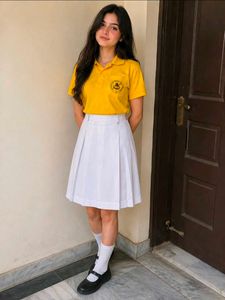 Pleated White  Schoiol Uniform Skirt & top