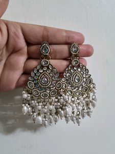 Elegant Pearl & Crystal Dangle Earrings