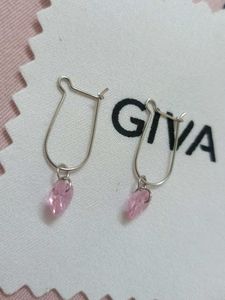 Heart Shaped Pink Stone Earrings