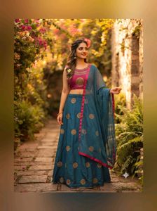 Magenta Pink Festive Embroidered Lehenga
