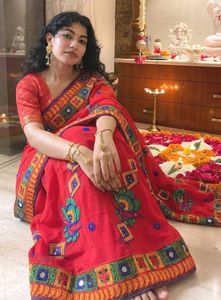 beautiful red Saree with blouse  🪞❤️✨