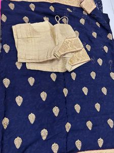 Designer Saree With 5xl Blouse
