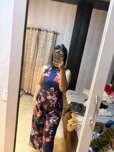 Navy Blue Floral Jumpsuit🦋❤️