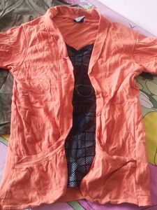 Orange &amp; Brown Casual shirt and t shir