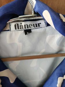 Stylish Blue &amp; White Printed Pajama Top