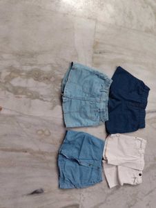 Bundle of 4 Denim &amp; Cotton Shorts