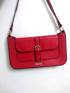 KLEIO Red Faux Leather Handbag