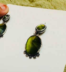 Set of 5 Vintage Boho Square Gemstone Earrings