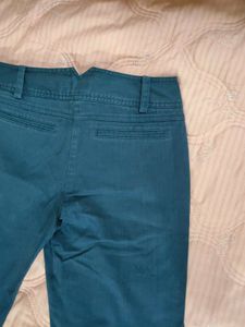 Teal Wide Leg Belted Pants