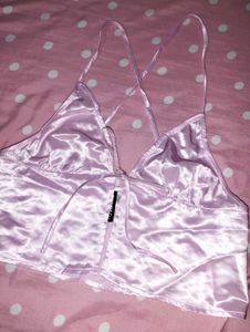 Satin Halter Neck Crop Top