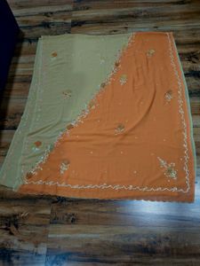 multi colour heavy handwork saree