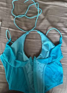 Halter Neck Tie Up Crop Top