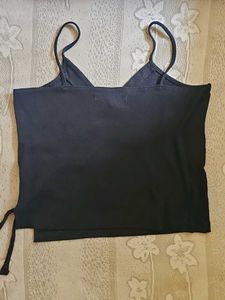 Black Cami Top with Buttons
