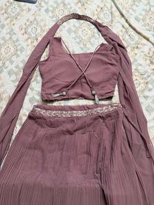 Elegant Brocade Lehnga Set with Tassels