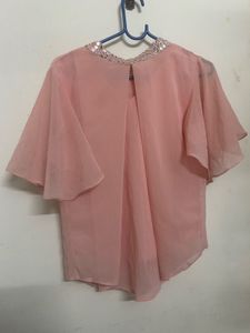 New Pink Bell Sleeve Top