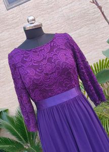 Elegant Purple Lace Gown
