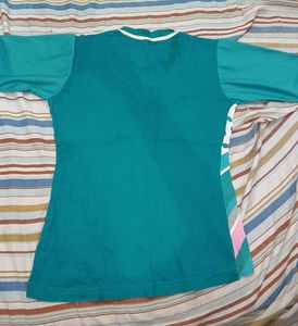Teal &amp; White Printed Kurta Set