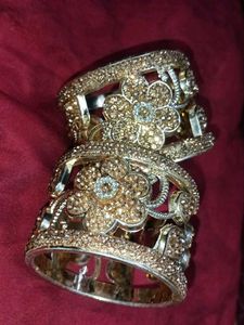 Exquisite Golden CZ Bangles