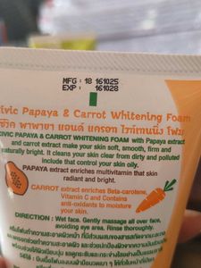 Civic Whitening Facial Foam Papaya &amp; Carrot