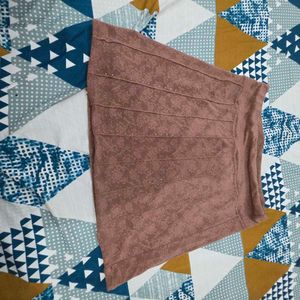 Dusty Rose Textured Mini Skirt