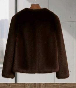 Elegant Brown Faux Fur Coat