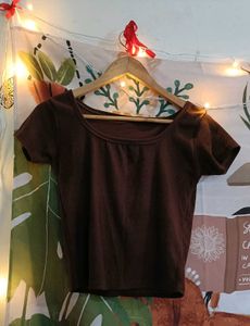 Brown Crop Top - Casual Style