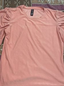 Cute Pink Puff Sleeve Top