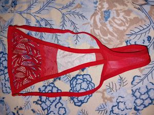 Red Lace Thong Panty