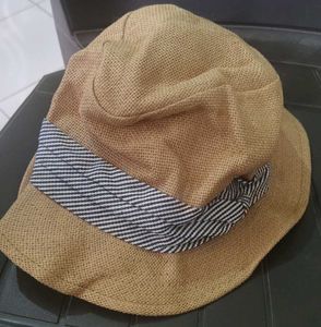 Stylish Straw Hat with Striped Band