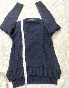 Navy Blue Knit Sweater for women