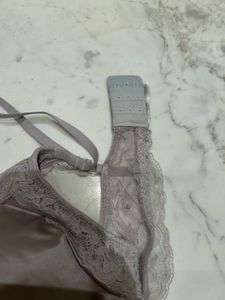 H&amp;M Lace Trim Satin Bra