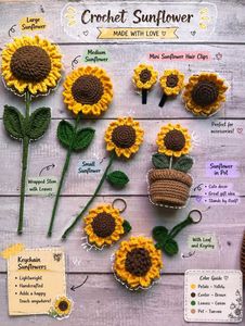 Sunflower crochet! select one at offer the price a
