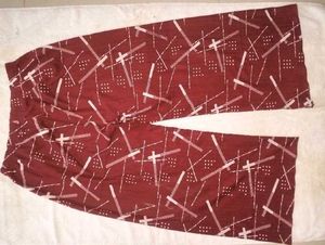 Maroon Printed Palazzo Pants