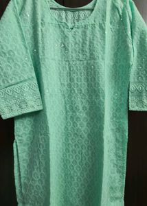 Embroidered Mint Green Kurta