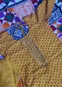 Yellow Chudidhar Set|Self-Stitched|Can Be Loosened